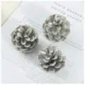 Decorative silver painted natural pinecones for Christmas holiday home decor and DIY crafts - Silver Pinecone / 2-3cm