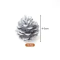 Natural silver-painted pinecone SKU image showing 4-5cm height and 10.9g weight specs - 4-5cm / Silver