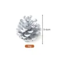 Silver-painted natural pine cone for Christmas DIY decoration, 5-6cm height, 16g weight - 5-6cm / Silver
