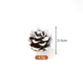 Natural pinecone with white painted tips for Christmas DIY decoration, 2-3cm size and 4.7g weight - 2-3cm / White