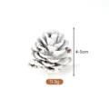 Natural dried pinecone with white painted edges for DIY Christmas wreath decorations - 4-5cm / White