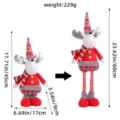 Retractable Christmas reindeer plush doll with red clothes and striped legs - Knitted Hat Red Feet Telescopic Reindeer (B3-24)