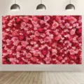 Fond de photographie élégant mur de roses rouges et roses pour mariages et décorations de fête. - Fond de Mur de Roses (SBJ-002) / 95x75cm