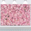 Toile de fond murale de fleurs roses pour la photographie de mariage et fête - Fond de Mur de Roses Roses (SBJ-004) / 95x75cm