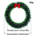 Couronne de Noël en guirlande verte avec nœud rouge, variante diamètre extérieur 38cm - EE3-3 Guirlande blanche / 30cm