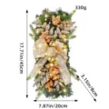 Gouden champagne omgekeerde kerstkrans met LED-verlichting en glitterstrik 45cm - 45cm / K1-26 Goud (Warm Licht)