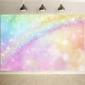 Kleurrijke dromerige regenboog glitter fotografie achtergrond voor verjaardagsfeestjes - SBJ-007 / 95x75cm