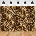 Sfondo fotografico leopardato per festa di compleanno con motivo a macchia animale - Stile Leopardo Classico (SBJ-0010)