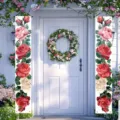 Romantische Verandabanner mit bunten Rosenmustern für die stilvolle Haustürdekoration. - 30x180cm / Rosendruck