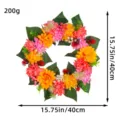 15,75-Zoll Herbstkranz mit bunten künstlichen Chrysanthemen für die Hausdekoration - 40cm Größe / Gelb Orange Rosa