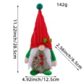 Standing Christmas gnome plush with cherry pattern hat, red and green festive decor - Braid Style