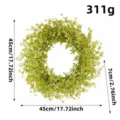 Künstlicher gelb-grüner Kranz für die Außentür, 45 cm Durchmesser, Maße und Gewicht - Frischer Gelbgrüner Künstlicher Kranz (H3-20) / 45cm