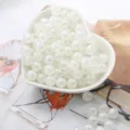 Detailed macro shot of white AB acrylic crackle bubble beads for DIY bracelet making - 8mm (50pcs/pack) / White