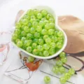 Green AB acrylic bubble beads with shattered flower texture for DIY jewelry making projects - Light Green