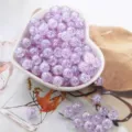 Purple AB colorful crackle acrylic bubble beads for DIY jewelry making and craft supplies - Light Purple