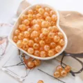 Shimmering orange AB color acrylic floral bubble beads for DIY jewelry making crafts - Orange