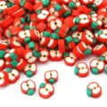 Detaillierte Makroansicht roter Polymer-Ton-Perlen in Apfelform für DIY-Schmuck. - Apfel-Stil / 30 Stück (10x10x4mm)