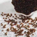 Dettaglio macro di perle di vetro ambra per la creazione di gioielli fai-da-te e cucito - Caffè Scuro (2mm) / Confezione da 15g (circa 1000 pezzi) / Marrone scuro