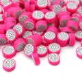 Nahaufnahme von rosa Drachenfrucht-Polymer-Perlen für DIY-Schmuckherstellungsprojekte - Drachenfrucht-Stil / 30 Stück/Packung (Durchmesser 10mm Dicke 4mm)