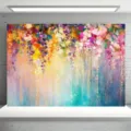 Fond de photographie floral avec imprimé fleuri impressionniste pour fêtes - Style Pastoral Frais (SBJ-009)