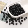 Perles cubiques en acrylique noir massif à facettes pour la création de bijoux DIY - Lot de 50 pièces / Noir