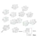 Transparent set of 20 acrylic flower beads 15mm for handmade DIY jewelry necklace - 20 Pieces Pack / White