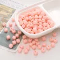 Perles cubiques en acrylique rose massif pour la création de bijoux DIY comme colliers. - Lot de 50 pièces / Orange