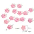 Pink acrylic flower beads for DIY jewelry with 15mm diameter and 2.5mm hole, 20 pieces - 20 Pieces Pack / Pink