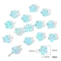 Light blue sparkling acrylic flower beads for DIY jewelry making, pack of 20 pieces - 20 Pieces Pack / Blue