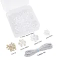 DIY Schmuckherstellungsset mit Glaskiesperlen, Herzperlen, Buchstabenperlen und Schnur. - Ca. 395 Stück/Packung / Klarweiß