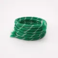 Bright green braided polyester rope with white dashes for DIY crafting and home decoration - 5m Pack / Green Texture Style