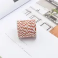 Cuerda de algodón bicolor naranja y blanco de 1,5 mm para manualidades y decor - 1.5mm 10m/Rollo / Café-Blanco