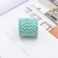 Cuerda de algodón bicolor verde y blanco de 1,5 mm en carrete para manualidades y hogar - 1.5mm 10m/Rollo / Verde-Blanco