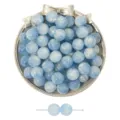 Dreamy light blue starry sky resin beads with imitation cat's eye shimmer for DIY jewelry - 12mm (Hole approx 2mm) 10 Pcs/Pack / Blue