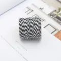 Bobina de cordel de algodón trenzado en blanco y negro de 1,5 mm para bricolaje y decoración - 1.5mm 10m/Rollo / Negro-Blanco
