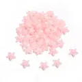 Frosted pink acrylic star beads for DIY jewelry making and hair accessories, SKU variant. - Star Shape / 20 Pieces/Pack (Aperture approx 3mm) / Matte Pink