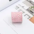 Cuerda de algodón trenzada rosa y blanco de 1,5 mm para manualidades y decor - 1.5mm 10m/Rollo / Rosa-Blanco