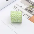 Cordel de algodón de 1,5 mm verde y blanco en carrete para manualidades y decoración - 1.5mm 10m/Rollo / Verde Claro-Blanco
