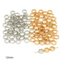 12mm gold and silver CCB plastic flower hollow spacer beads for DIY jewelry making - Hollow Plum Blossom Style / 50 Pieces/Pack (12mm) / Two-Tone Gold & Silver