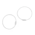 Durable light grey paint-coated wire rope keychain ring with secure screw lock connector - Diameter 50mm (2 Pcs/Pack) / White