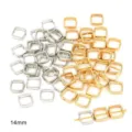 14mm square hollow CCB plastic spacer beads for DIY jewelry making in gold and silver - Hollow Square Style / 50 Pieces/Pack (14mm) / Two-Tone Gold & Silver