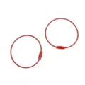 Durable red coated stainless steel wire key ring loops for DIY keychain accessories - Diameter 50mm (2 Pcs/Pack) / Bright Red