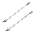Roestvrijstalen verlengketting met karabijnhaak DIY sieraden accessoires onderdelen - Ovaal Gegraveerde Stijl / 5 Stuks/Verpakking / Staal Kleur