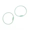 Mint green coated stainless steel wire cable keychain rings with screw connectors for DIY - Diameter 50mm (2 Pcs/Pack) / Green