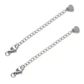 Roestvrijstalen verlengketting met kreeftsluiting en hartje hanger voor DIY sieraden variant. - Glaanzend Hart Stijl / 5 Stuks/Verpakking / Staal Kleur