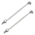 Roestvrijstalen verlengketting met kreeftsluiting voor DIY sieraden maken variant optie. - Hart Gegraveerde Stijl / 5 Stuks/Verpakking / Staal Kleur