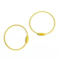 Durable yellow lacquer steel wire keychain ring with secure screw lock connector - Diameter 50mm (2 Pcs/Pack) / Yellow