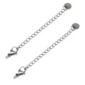 Roestvrijstalen verlengketting zilveren karabijnsluiting DIY sieraden accessoires - Rond Gegraveerde Stijl / 5 Stuks/Verpakking / Staal Kleur