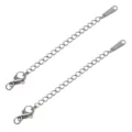 Roestvrijstalen verlengketting met kreeftsluiting voor DIY armband sieraden maken - Smal Gegraveerde Stijl / 5 Stuks/Verpakking / Staal Kleur