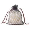 Eleganter dunkelbrauner Organza-Geschenkbeutel mit Kordelzug für Schmuckverpackungen - Ca. 7x9cm / 10 Stück/Packung / Dunkelbraun